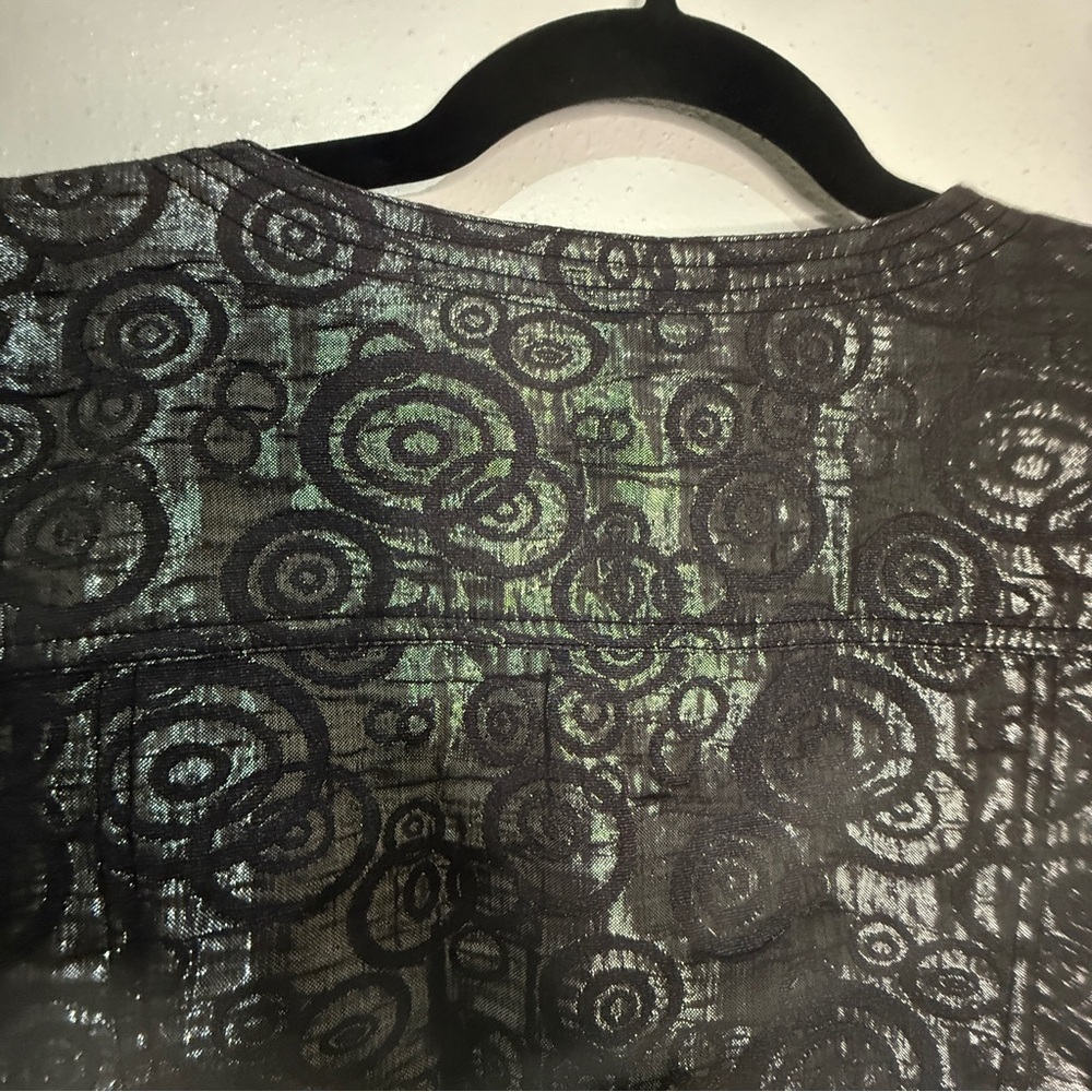 Ruby Rd.Elegant Metallic Silvery Black Women's Jacket. 2 breast pockets. Sz 18. - Picture 7 of 9